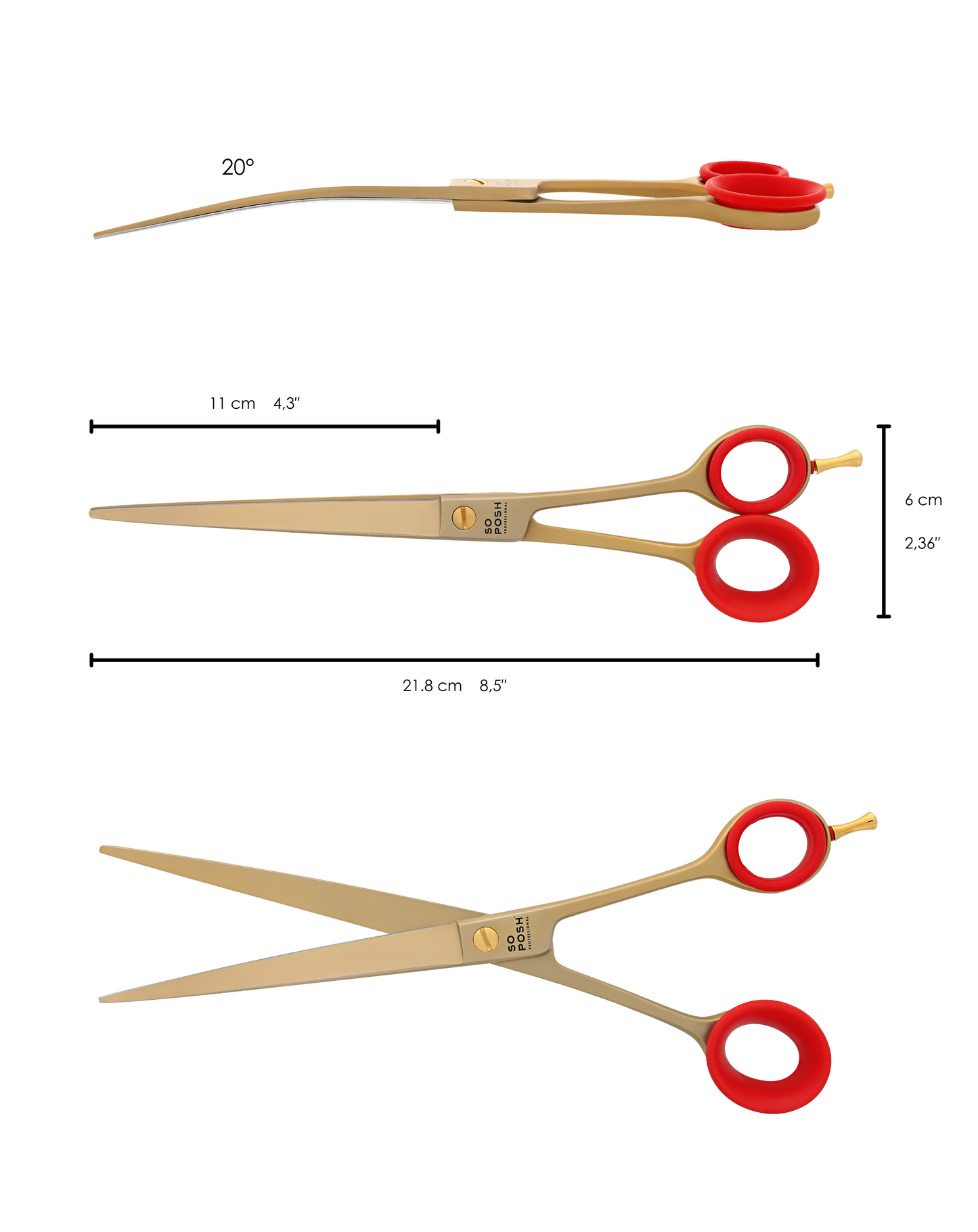 Posh Gold 8.5" Curved Shears