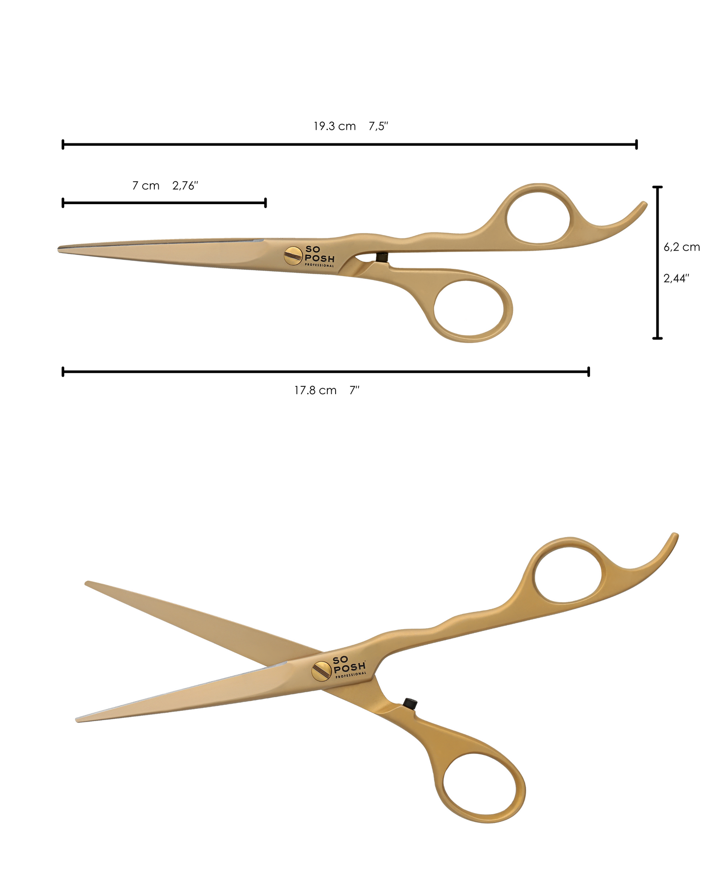 Posh Gold 7.5" Ergonomic Shears